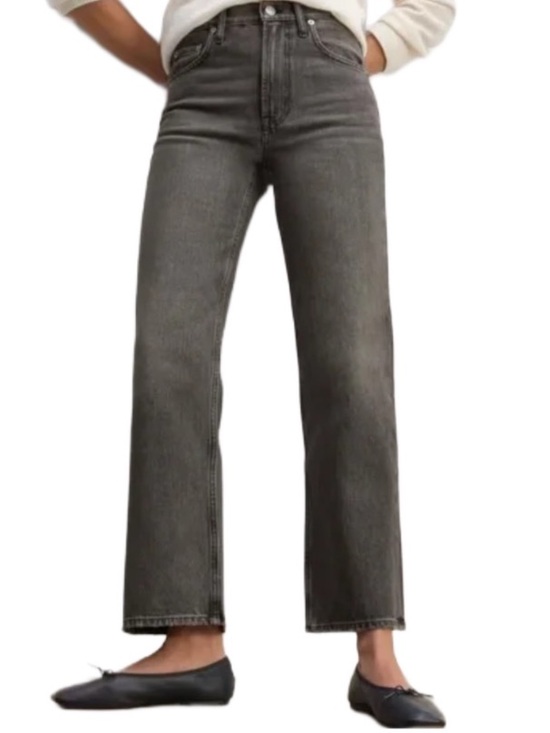 Everlane Denim - Everlane Original Cheeky Jean Gray Wash High Rise Straight Leg Size 33R